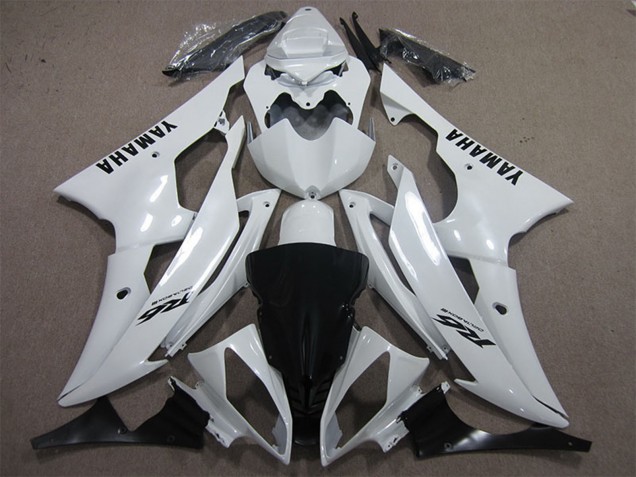 Descuento Carenados Moto Yamaha YZF R6 2008-2016 - Blanco Negro Calcomanías