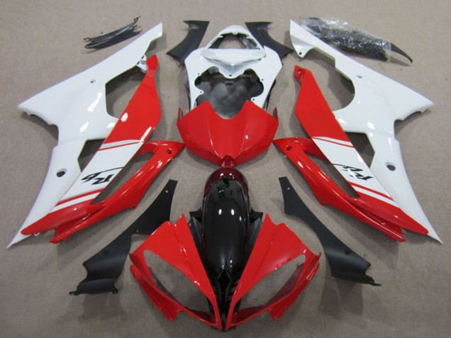 Descuento Kits Carenados Moto Yamaha YZF R6 2008-2016 - Blanco Rojo Negro Brillante