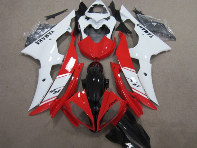 Descuento Carenados ABS Yamaha YZF R6 2008-2016 - Blanco Rojo Negro Brillante