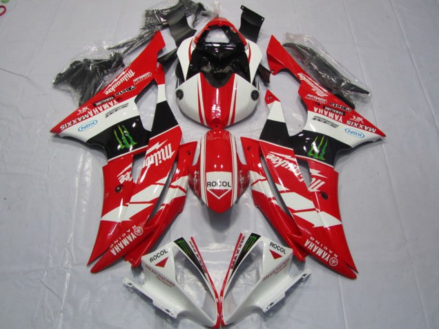 Descuento Carenados Moto Yamaha YZF R6 2008-2016 - Blanco Rojo Negro Brillante Verde Monstruo Rocol Milwaukee Maxxis