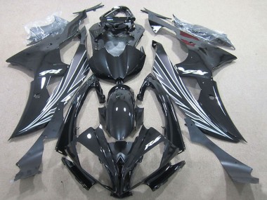 Descuento Carenados Moto Yamaha YZF R6 2008-2016 - Negro Brillante Blanco Raya