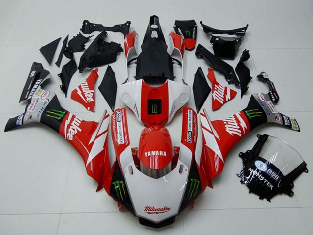 Descuento Carenados Moto Yamaha YZF R1 2015-2019 - Blanco Rojo Negro Verde Monstruo Milwaukee