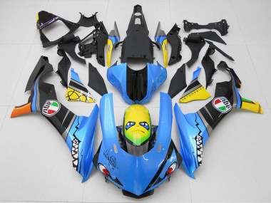 Descuento Kits Carenado Moto Yamaha YZF R1 2015-2019 - Azul Amarillo Tiburón