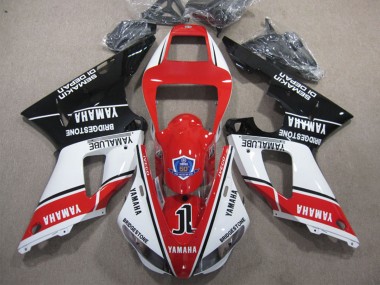 Descuento Carenados Moto Yamaha YZF R1 1998-1999 - Blanco Rojo Negro Brillante Yamalube 50