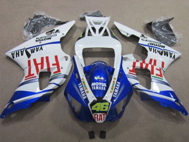 Descuento Carenados Moto Yamaha YZF R1 1998-1999 - Blanco Azul Rojo Motul Fiat 46