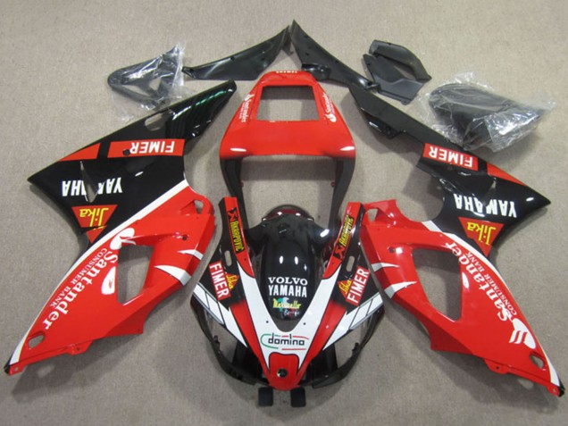Descuento Carenados Moto Yamaha YZF R1 1998-1999 - Rojo Blanco Negro Santander