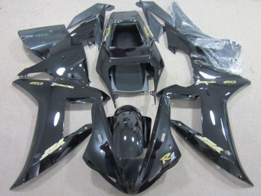 Descuento Carenados Moto Yamaha YZF R1 2002-2003 - Negro Brillante Oro Calcomanía