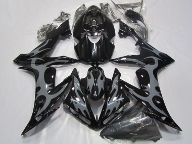 Descuento Carenados Moto Yamaha YZF R1 2004-2006 - Negro Brillante Gris Llama