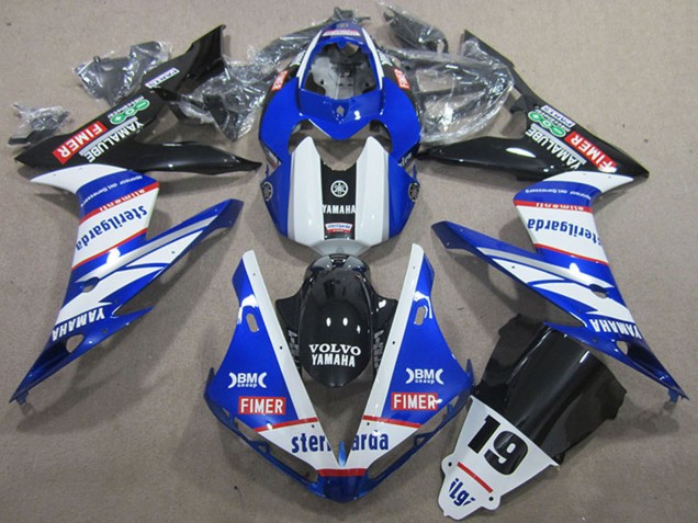 Descuento Carenados Moto Yamaha YZF R1 2004-2006 - Blanco Azul Negro Rojo Volvo Sterilgarda 19