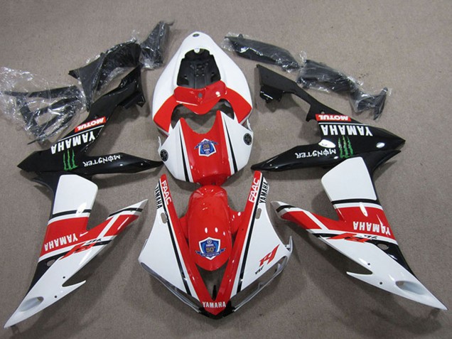 Descuento Carenados Moto Yamaha YZF R1 2004-2006 - Blanco Rojo Negro Verde Motul Monstruo