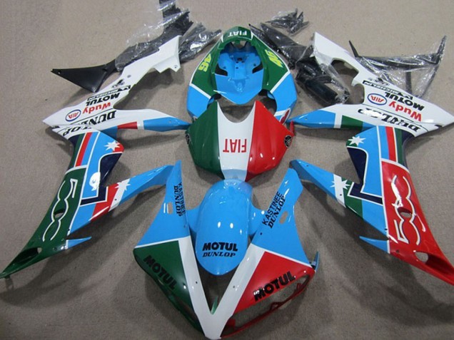Descuento Carenados Moto Yamaha YZF R1 2004-2006 - Blanco Azul Rojo Verde Blanco Fiat Motul