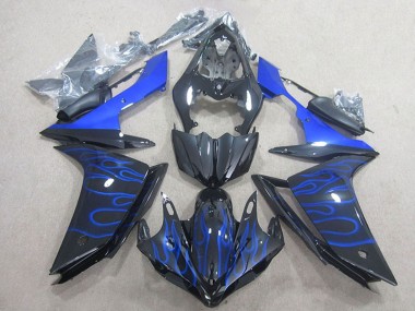 Descuento Carenado Moto Yamaha YZF R1 2007-2008 - Negro Brillante Azul Llama
