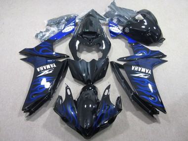 Descuento Carenados Moto Yamaha YZF R1 2007-2008 - Negro Brillante Azul Llama