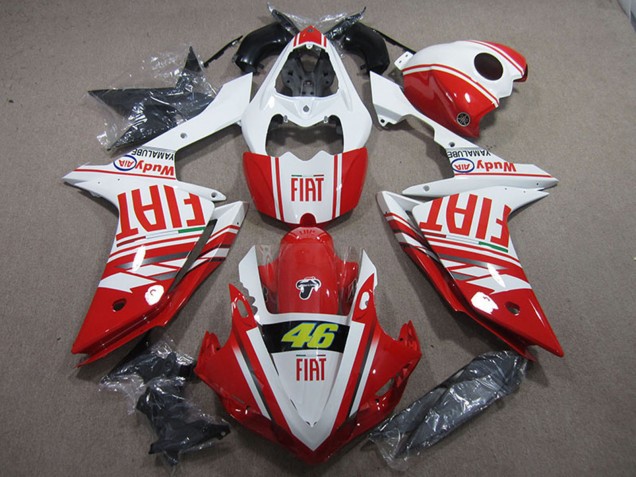Descuento Carenados Moto Yamaha YZF R1 2007-2008 - Blanco Rojo Fiat 46