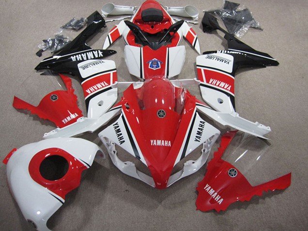 Descuento Carenado Moto Yamaha YZF R1 2007-2008 - Blanco Rojo Negro Brillante