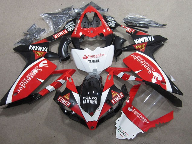 Descuento Carenados Moto Yamaha YZF R1 2007-2008 - Rojo Blanco Negro Volvo Santander Fimer