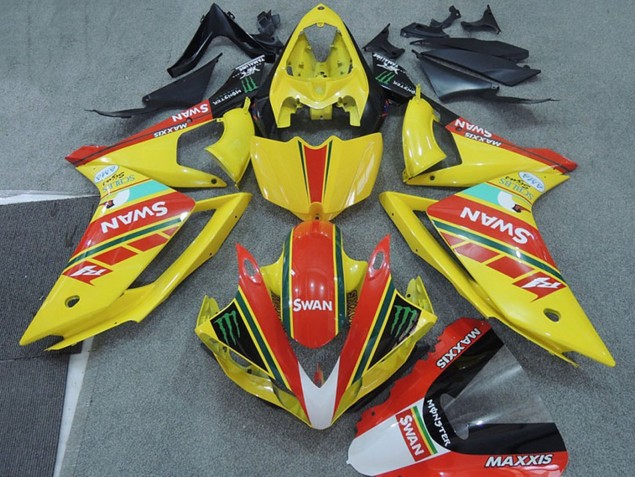 Descuento Carenados Moto Yamaha YZF R1 2007-2008 - Amarillo Rojo Negro Blanco Swan