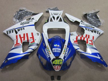 Descuento Carenados Moto Yamaha YZF R1 2009-2011 - Blanco Azul Rojo Fiat Motul Dunlop 46