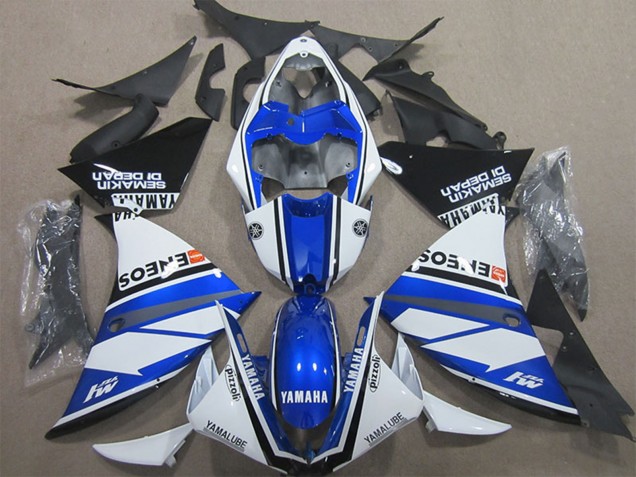 Descuento Carenados Moto Yamaha YZF R1 2009-2011 - Blanco Azul Negro ENEOS Yamalube M1 Semakin Didepan
