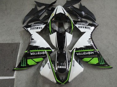 Descuento Carenados Moto Yamaha YZF R1 2009-2011 - Blanco Negro Verde Monstruo Semakin Didepan