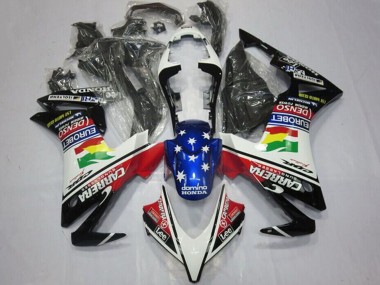 Descuento Carenados Moto Honda CBR500R 2013-2015 - Blanco Rojo Azul Negro Brillante Estrella Carrera Lee DENSO EuroBet