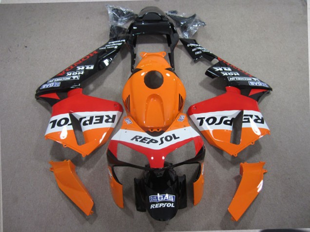 Descuento Carenado Moto Honda CBR600RR 2003-2004 - Naranja Blanco Rojo Negro Brillante Repsol