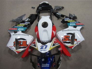 Descuento Carenados Moto Honda CBR600RR 2003-2004 - Blanco Rojo Azul Negro Brillante Denso 27