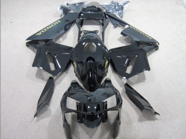 Descuento Carenados Moto Honda CBR600RR 2003-2004 - Negro Brillante Negro Mate Oro Calcomanía