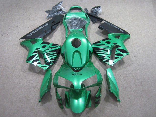 Descuento Carenados Moto Honda CBR600RR 2003-2004 - Verde Negro Llama