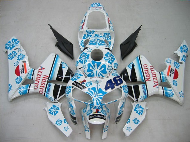 Descuento Carenados Moto Honda CBR600RR 2005-2006 - Blanco Azul Rojo Nastro Azzurro 46