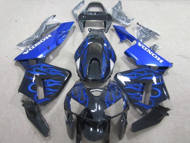 Descuento Kits Carenado Moto Honda CBR600RR 2005-2006 - Negro Brillante Azul Llama