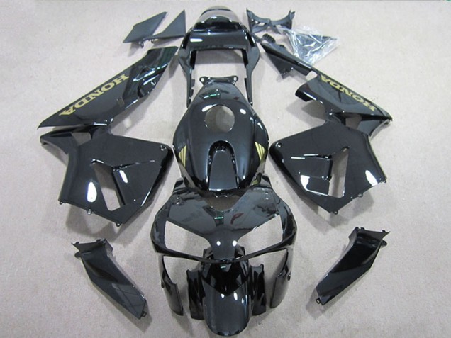 Descuento Carenados Moto Honda CBR600RR 2005-2006 - Negro Brillante Oro Calcomanía