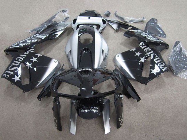 Descuento Carenados Moto Honda CBR600RR 2005-2006 - Negro Brillante Plata SevenStars