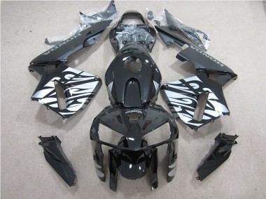Descuento Carenado Moto Honda CBR600RR 2005-2006 - Negro Brillante Plata Llama