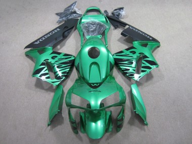 Descuento Carenados Moto Honda CBR600RR 2007-2008 - Verde Negro Brillante Llama
