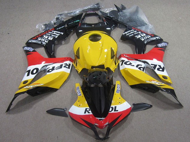 Descuento Carenados Moto Honda CBR600RR 2007-2008 - Amarillo Blanco Rojo Negro Brillante Repsol