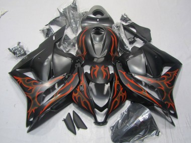 Descuento Carenados Moto Honda CBR600RR 2009-2012 - Negro Mate Naranja Llama