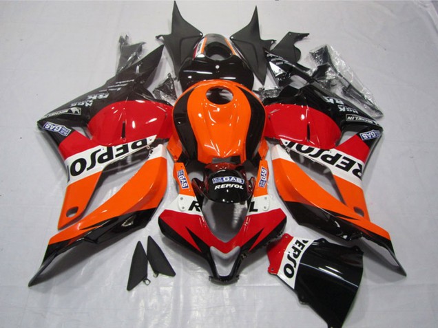 Descuento Plásticos Moto ABS Honda CBR600RR 2009-2012 - Naranja Blanco Rojo Negro Brillante Repsol