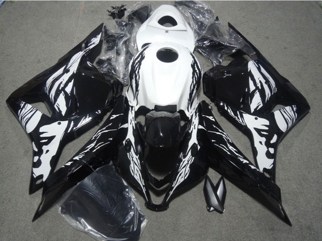 Descuento Carenado Moto Honda CBR600RR 2009-2012 - Blanco Negro Brillante