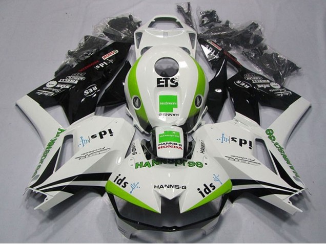 Descuento Carenados Moto Honda CBR600RR 2013-2023 - Blanco Verde Negro Brillante Hannspree ETS