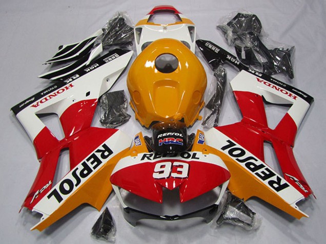 Descuento Carenado Moto Honda CBR600RR 2013-2023 - Naranja Blanco Rojo Negro Brillante Repsol 93