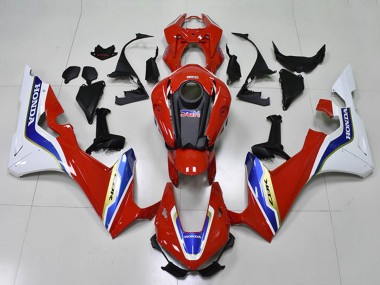 Descuento Carenado Moto Honda CBR1000RR 2017-2023 - Blanco Rojo Azul HRC