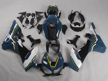 Descuento Carenados Moto Honda CBR1000RR 2017-2023 - Azul Blanco Amarillo Negro Brillante Shocker
