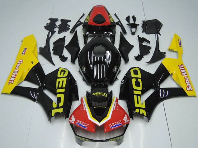 Descuento Carenados Moto Honda CBR1000RR 2012-2016 - Rojo Amarillo Negro Brillante HRC One Heart GEICO