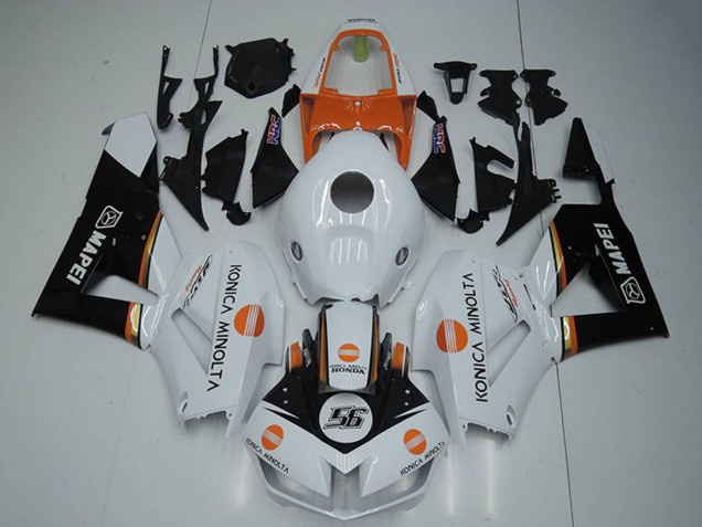 Descuento Carenados Moto Honda CBR1000RR 2012-2016 - Blanco Naranja Negro Brillante Konica Minolta 56