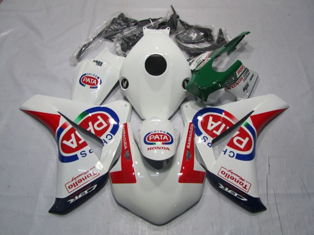 Descuento Carenados Moto Honda CBR1000RR 2008-2011 - Blanco Rojo Azul Pata