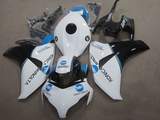 Descuento Carenado Moto Honda CBR1000RR 2008-2011 - Blanco Azul Negro Brillante Konica Minolta