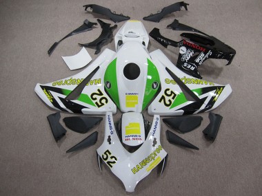 Descuento Carenados Moto Honda CBR1000RR 2008-2011 - Blanco Verde Amarillo Negro Brillante Hannspree 52