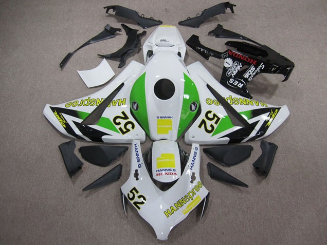 Descuento Carenados Moto Honda CBR1000RR 2008-2011 - Blanco Verde Amarillo Negro Brillante Hannspree 52
