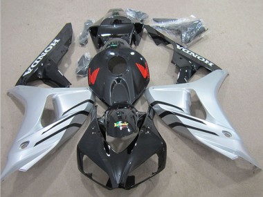 Descuento Carenado Moto Honda CBR1000RR 2006-2007 - Plata Negro Brillante
